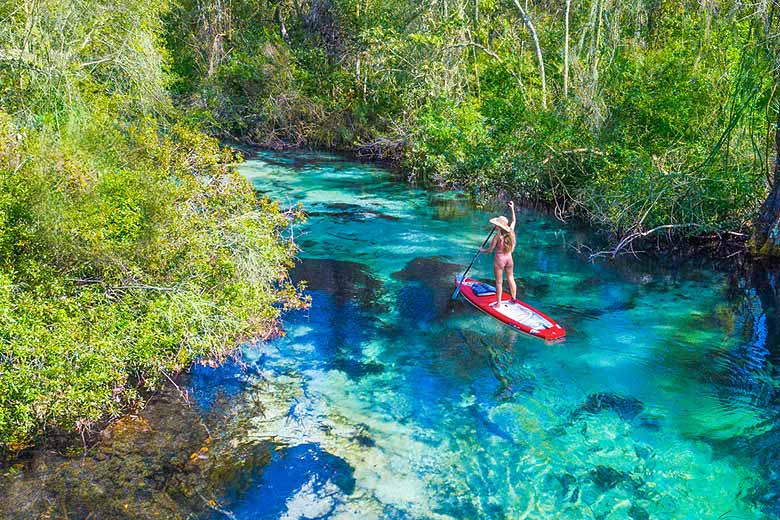 Paddling in Weeki Wachee Springs