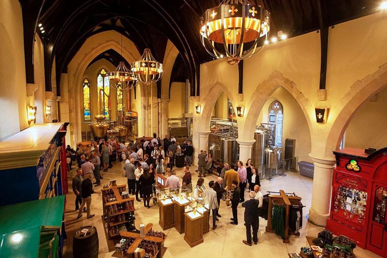 Enjoying a dram at the Pearse Lyons Distillery