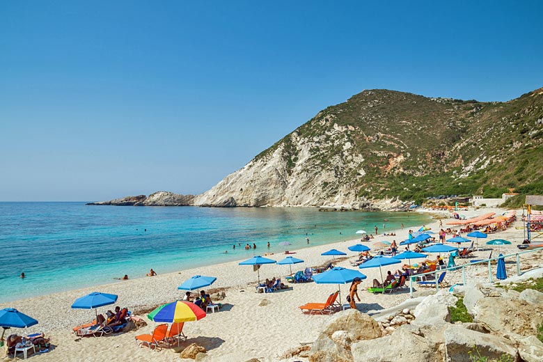 Quieter Petani Beach, Kefalonia Quieter Petani Beach, Kefalonia