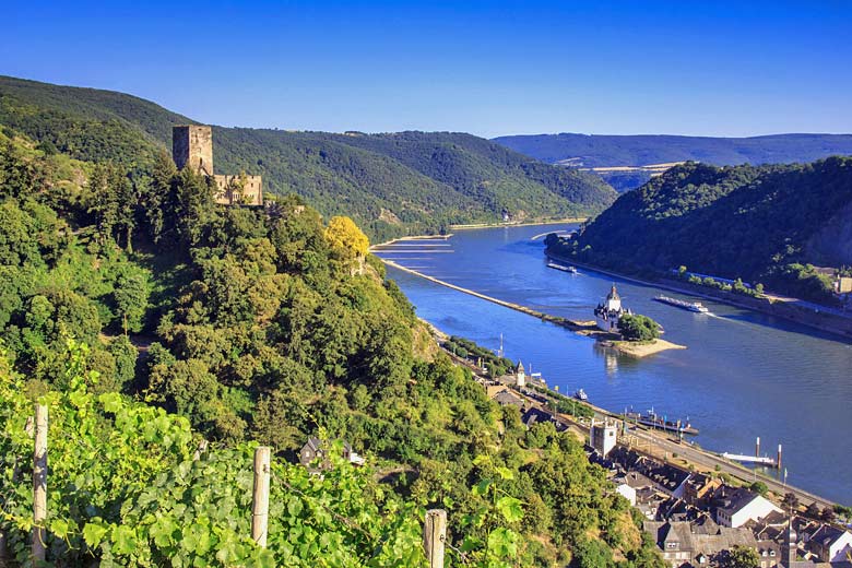 View of the mighty Rhine just north of Rudesheim