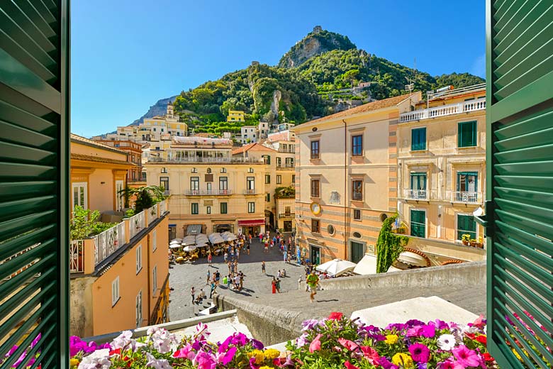 Gaze across Piazza Duomo, Amalfi Town