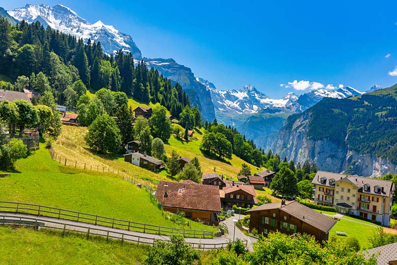 Summer in the picturesque village of Wengen