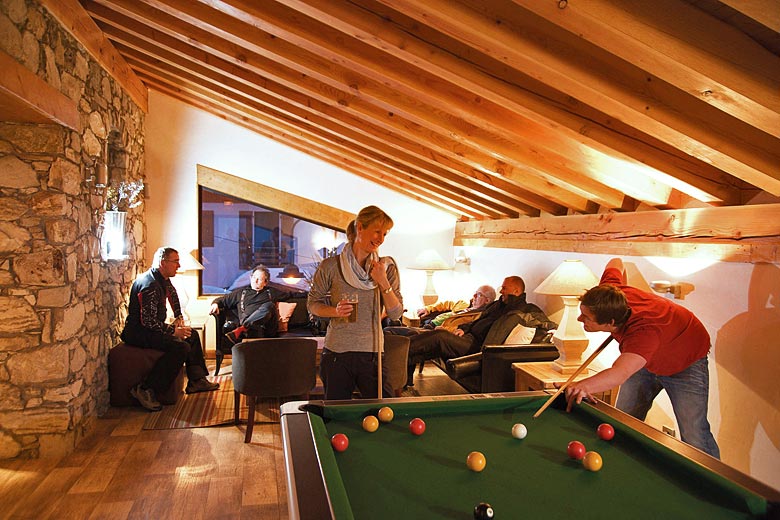 Pool table in the hotel bar