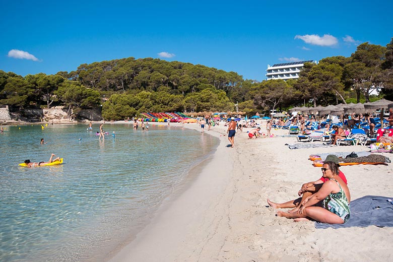 The popular but well appointed beach at Cala Galdana