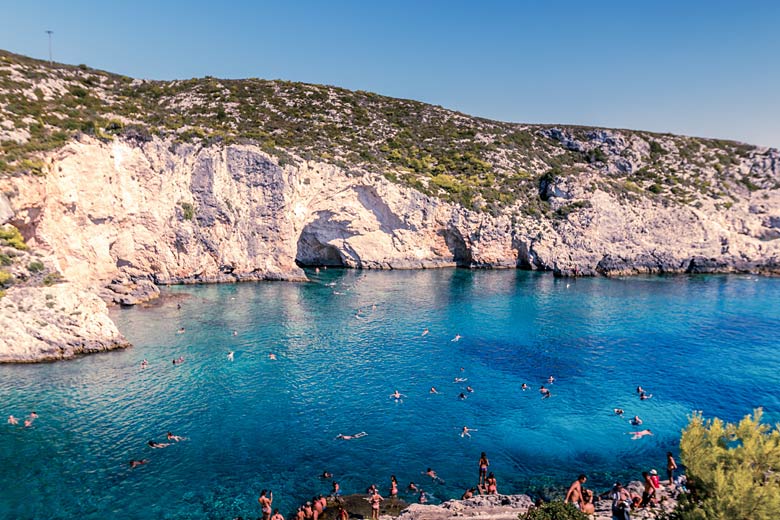 The clear waters of Porto Limnionas Bay