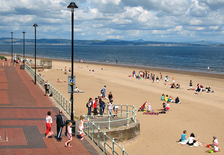 The long sandy beach at Portobello The long sandy beach at Portobello