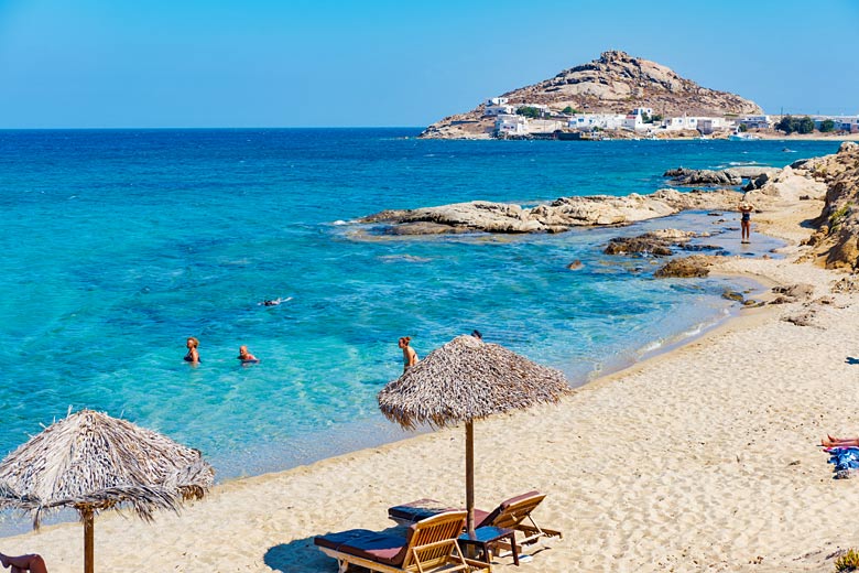 Quieter shores of Kalafatis Beach, Mykonos
