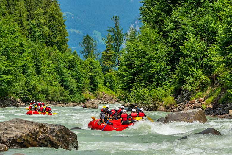 Whitewater rafting near Interlaken, Switzerland