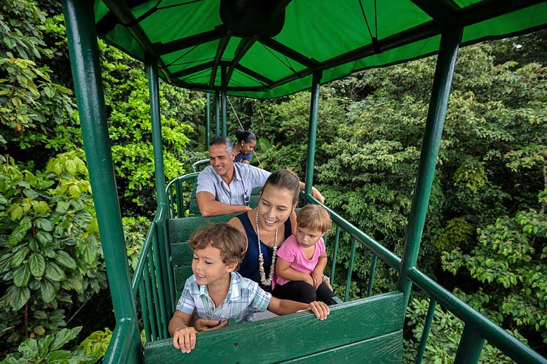 Ride the aerial tram at Rainforest Adventures