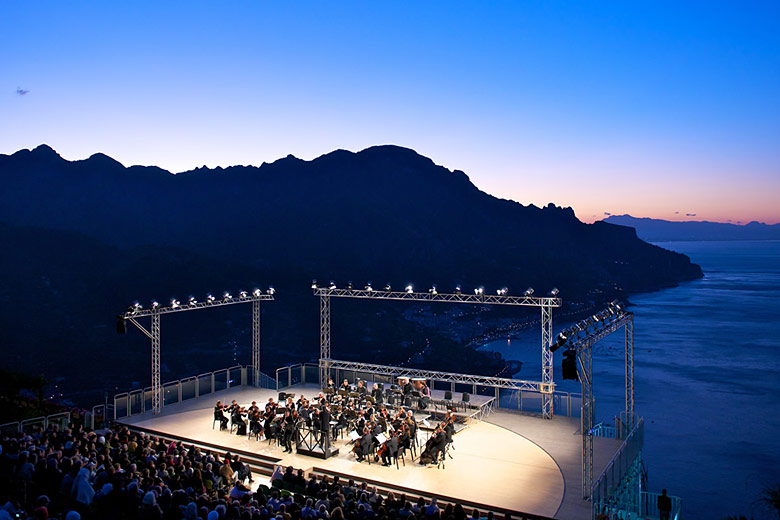 The dramatic backdrop to the Ravello Festival at Villa Rufolo © Roberto Vuilleumier - Campania Tourism Office