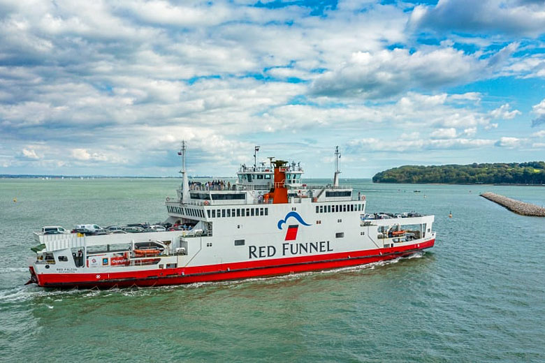 Red Falcon approaching Cowes Harbour, Isle of Wight Red Falcon approaching Cowes Harbour, Isle of Wight