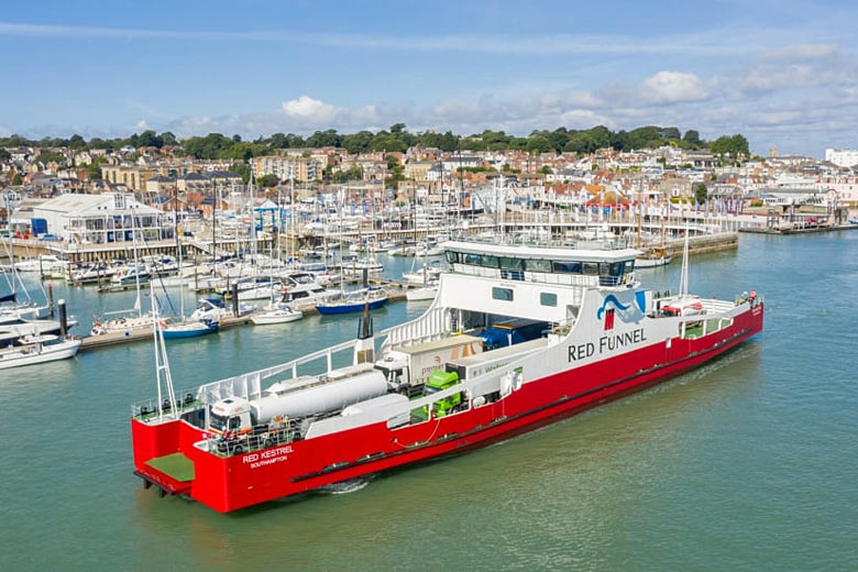 Red Kestrel passing Shepards Marina, Cowes, Isle of Wight Red Kestrel passing Shepards Marina, Cowes, Isle of Wight
