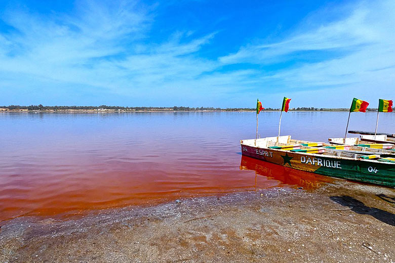 The red waters of Lake Retba, Senegal The red waters of Lake Retba, Senegal