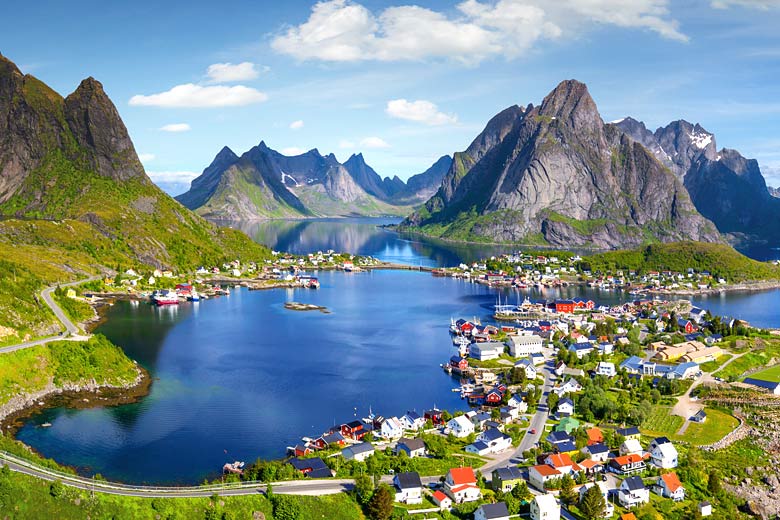 Spectacular scenery of the Lofoten Islands in Northern Norway