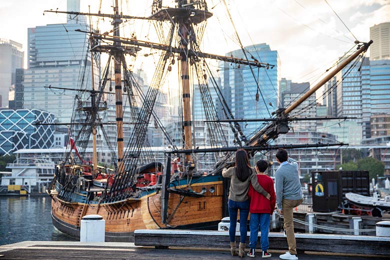 Replica of Captain's Cook's ship, Endeavour at the National Maritime Museum