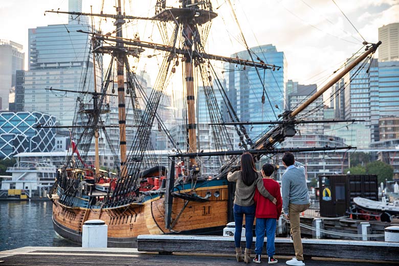Replica of Captain's Cook's ship, Endeavour at the National Maritime Museum