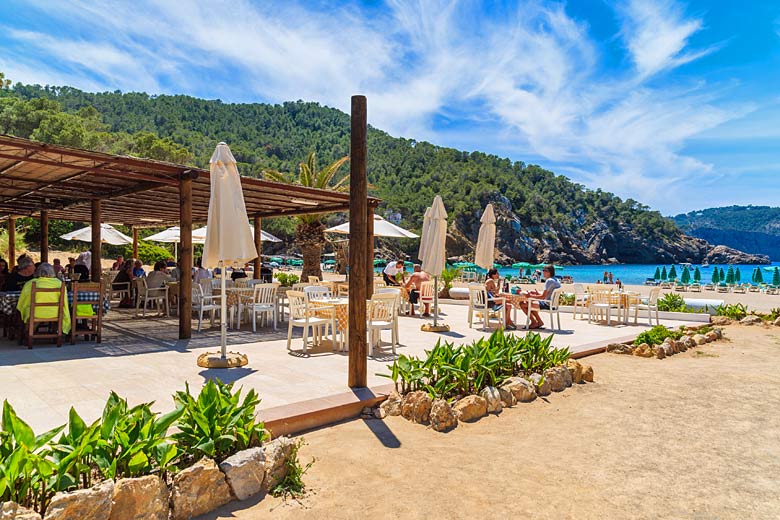 One of the popular restaurants at Cala Benirrás