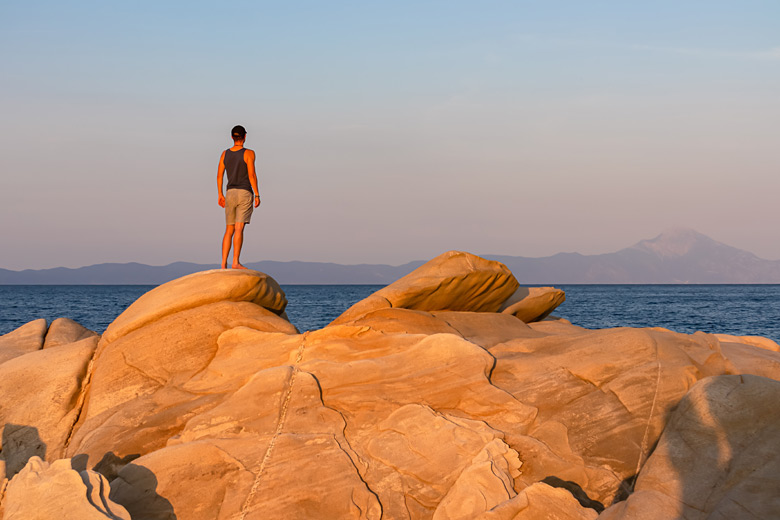 Rock formations at Karydi Beach