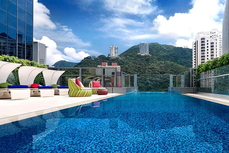 Roof garden pool at Hotel Indigo, Hong Kong Island Roof garden pool at Hotel Indigo, Hong Kong Island