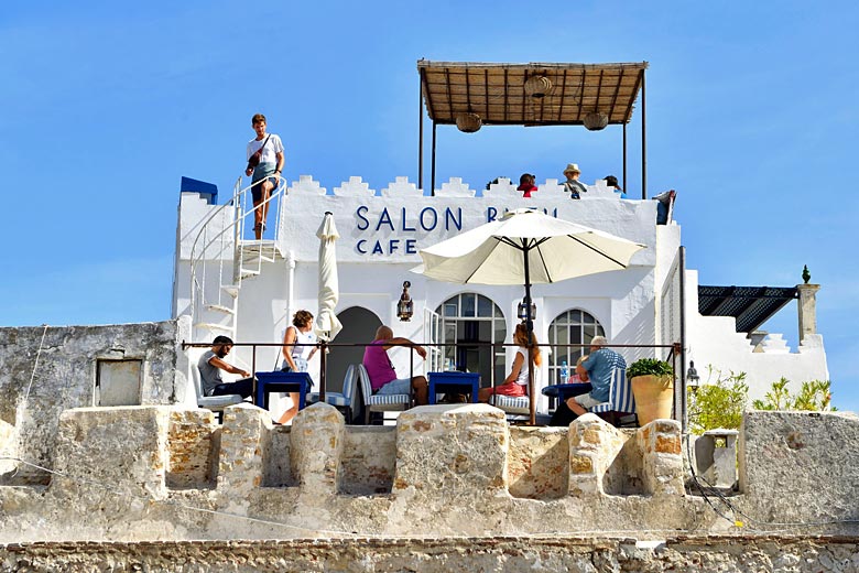 The Salon Bleu, perched on the kasbah ramparts The Salon Bleu, perched on the kasbah ramparts