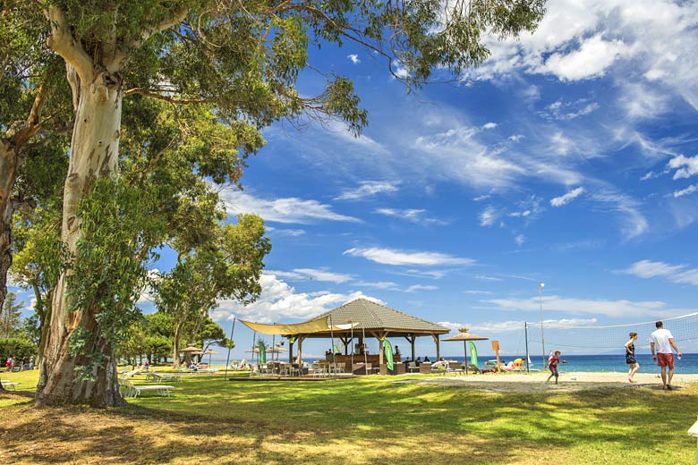 San Lucianu Resort's beach bar is open day and and night