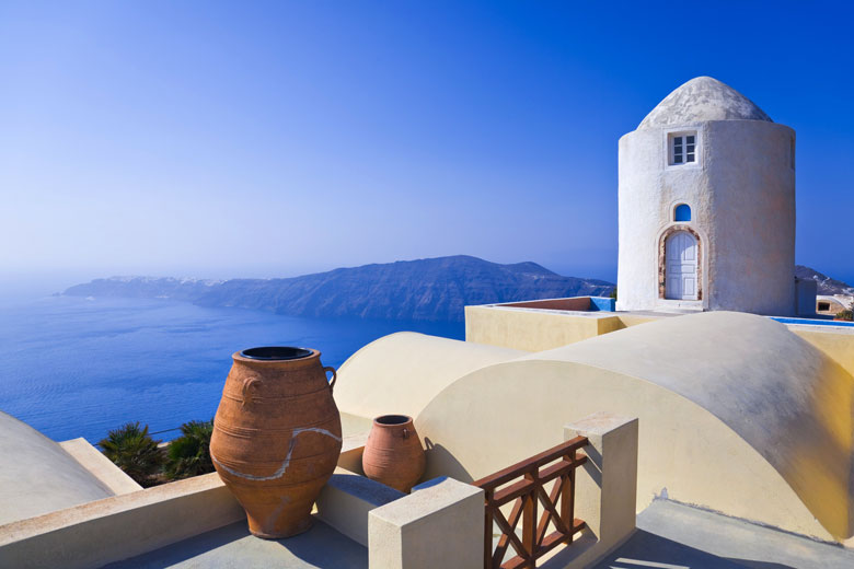 Overlooking the caldera, Santorini, Greece