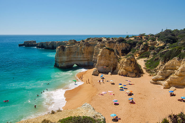 The secluded shore of Praia de Coelha, Algarve