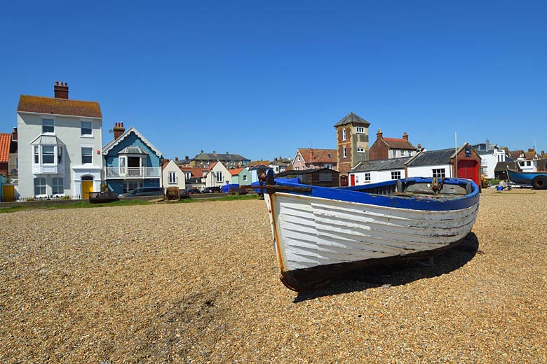 Fishing boat on the beach at Aldeburgh, Suffolk Fishing boat on the beach at Aldeburgh, Suffolk