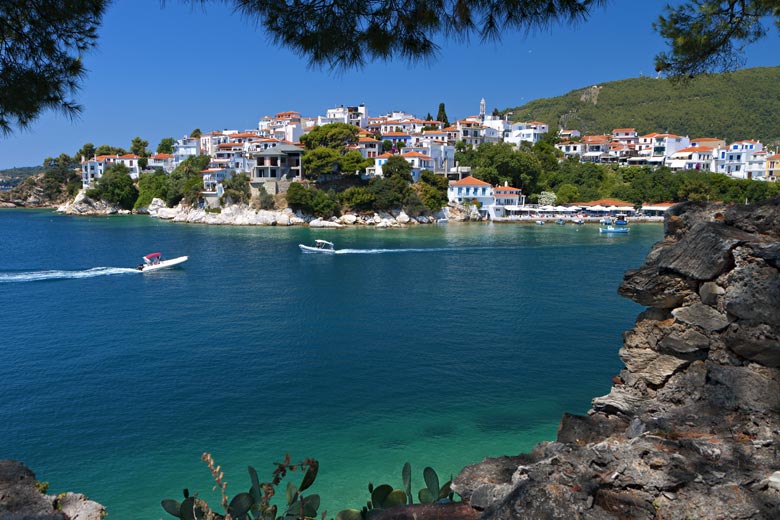 View from Bourtzi towards the old town, Skiathos View from Bourtzi towards the old town, Skiathos