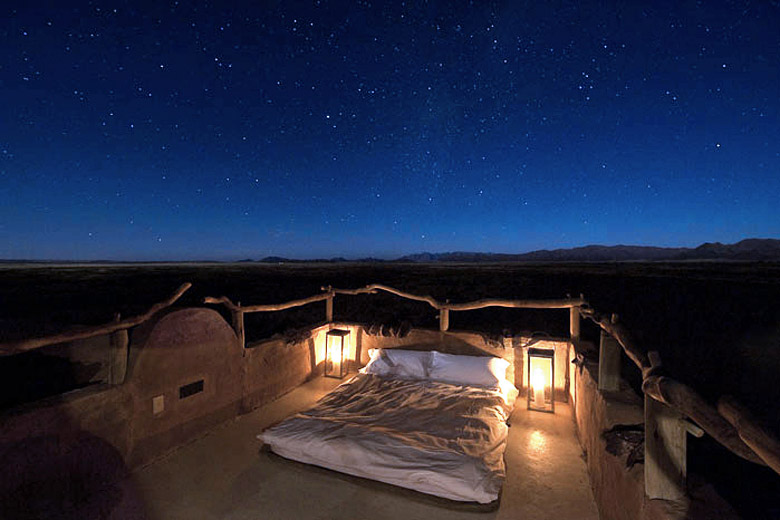 Sleeping under the stars, Sossusvlei, Namibia Sleeping under the stars, Sossusvlei, Namibia