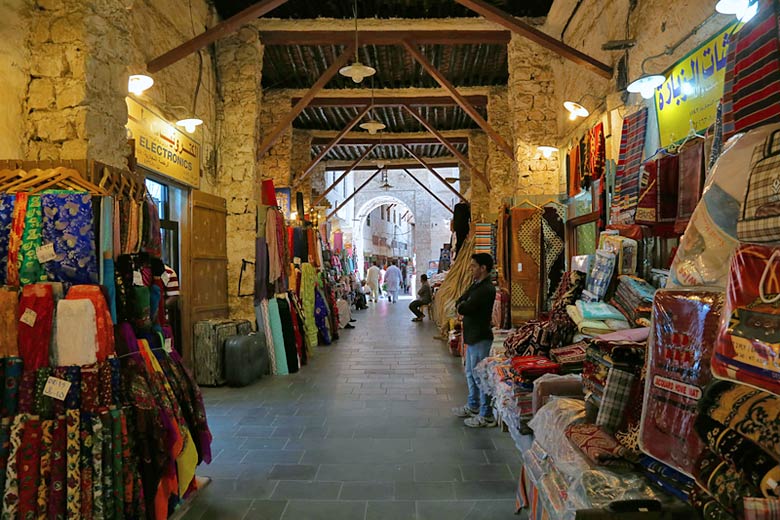 The colourful, souvenir-heavy streets of Souq Waqif