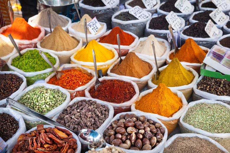 Spices from the plantations on sale in a Goa market, India Spices from the plantations on sale in a Goa market, India