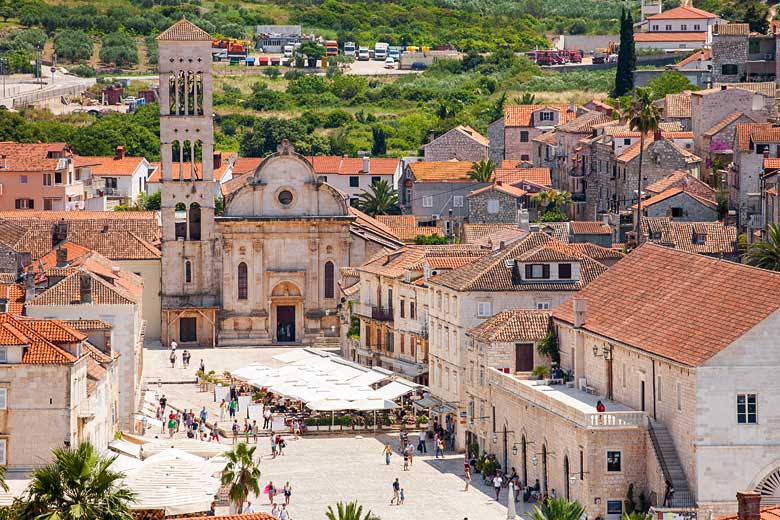 St Stephen's Square and World Heritage Cathedral, Hvar © Andras Csontos - Adobe Stock Image