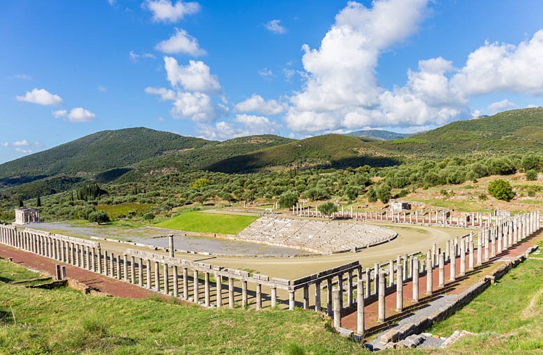 The Ancient Greek stadium at Messene The Ancient Greek stadium at Messene