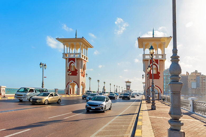 Crossing the British-era Stanley Bridge, Alexandria