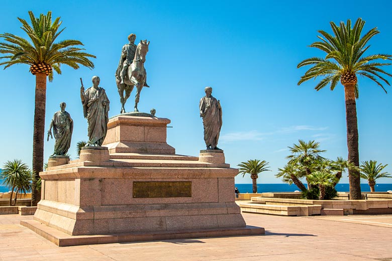 Statue of Napolean Bonaparte in the capital, Ajaccio Statue of Napolean Bonaparte in the capital, Ajaccio