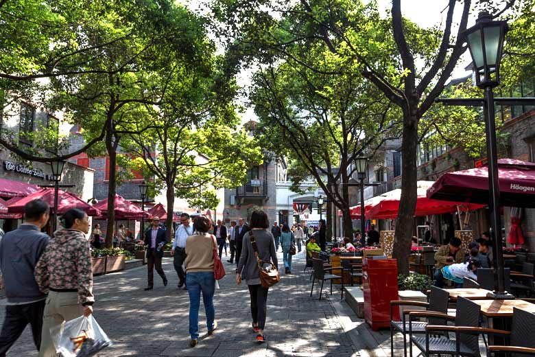 Tree-lined street in the French Concession, Shanghai Tree-lined street in the French Concession, Shanghai