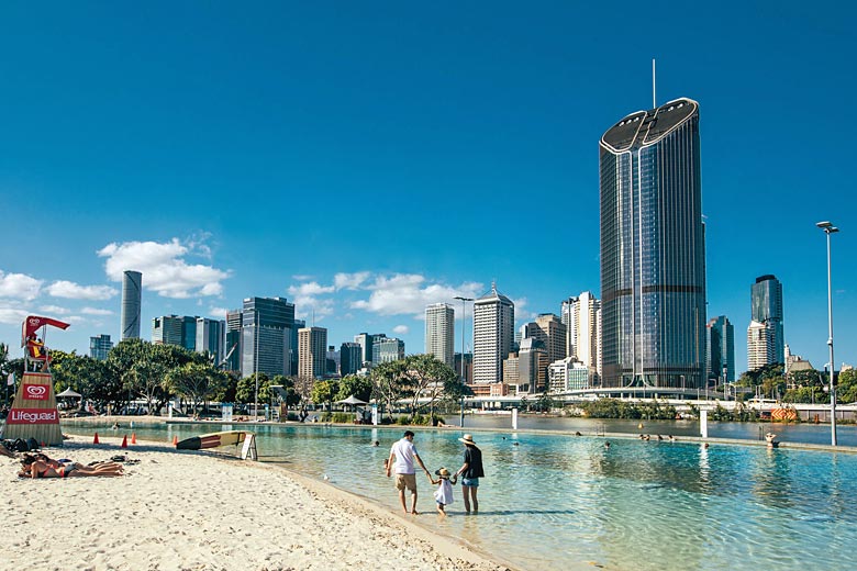 The sunny shores of Streets Beach, South Bank