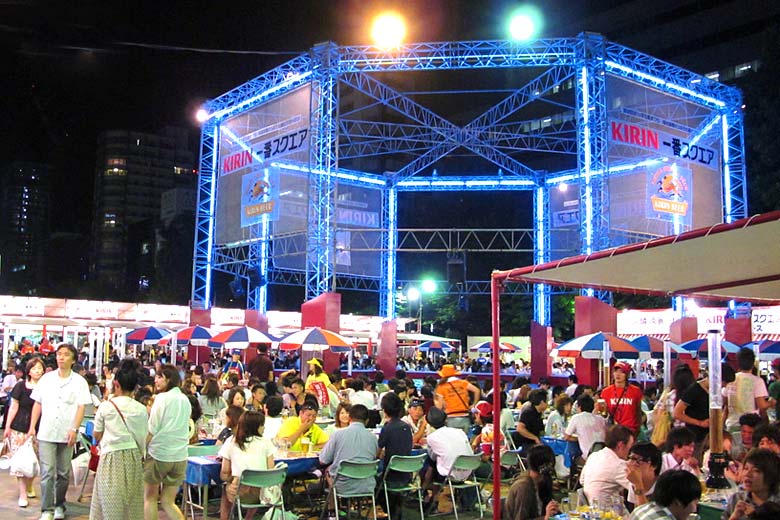 Summer evening beer garden, Japan