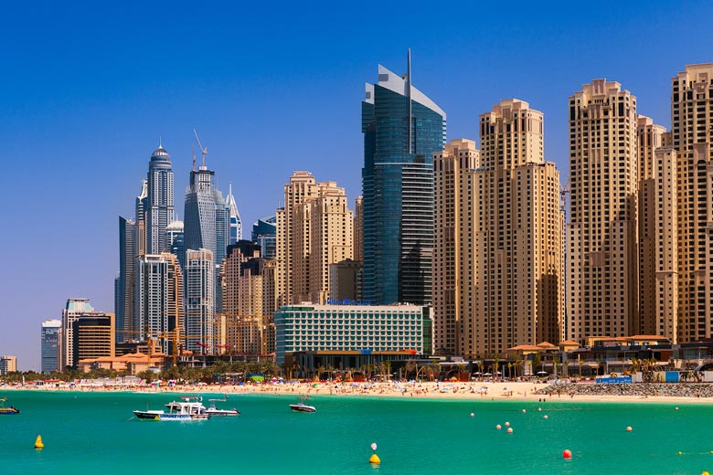 Sunny day on Marina Beach, Dubai