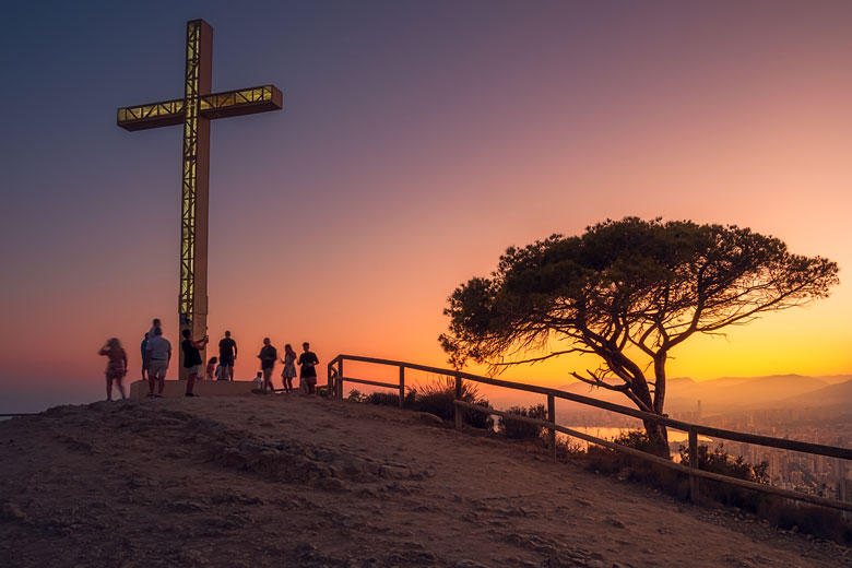 Sunset from La Cruz de Benidorm in the Sierra Helada Natural Park