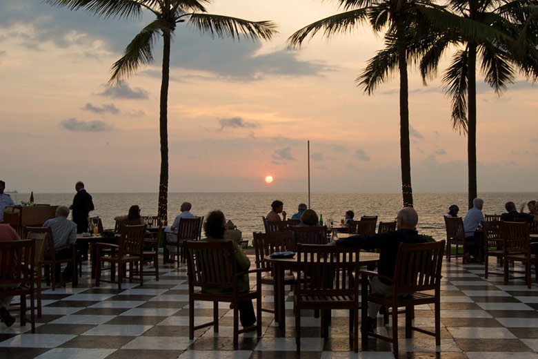 Sunset from the terrace at Galle Face Hotel