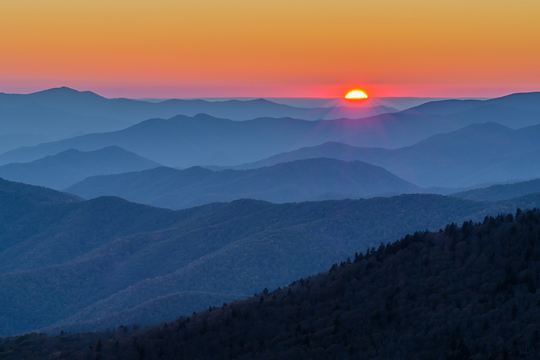 Sunset in the Great Smoky Mountains National Park Sunset in the Great Smoky Mountains National Park