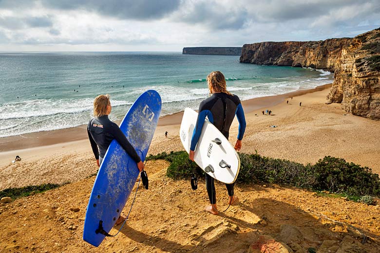 Ready to hit the waves on Praia do Beliche