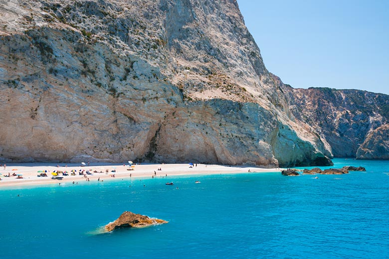 Taking a dip on Porto Katsiki Beach Taking a dip on Porto Katsiki Beach
