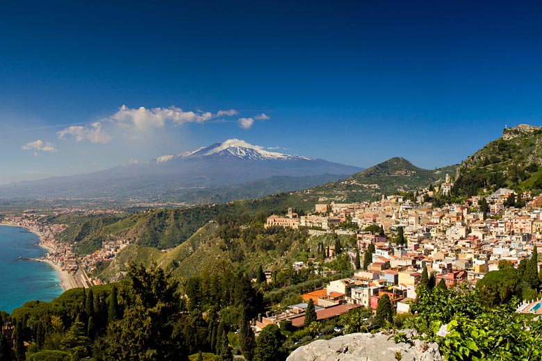 Panorama of Taormina, Sicily, Italy