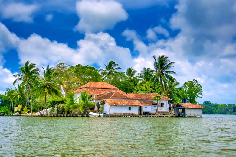 Temple on Madhuwa Island in the Madu river, Sri Lanka Temple on Madhuwa Island in the Madu river, Sri Lanka