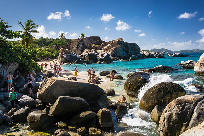 Explore behind the boulders of The Baths