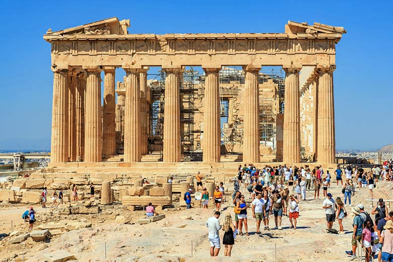 The unmistakable pillars of the Parthenon