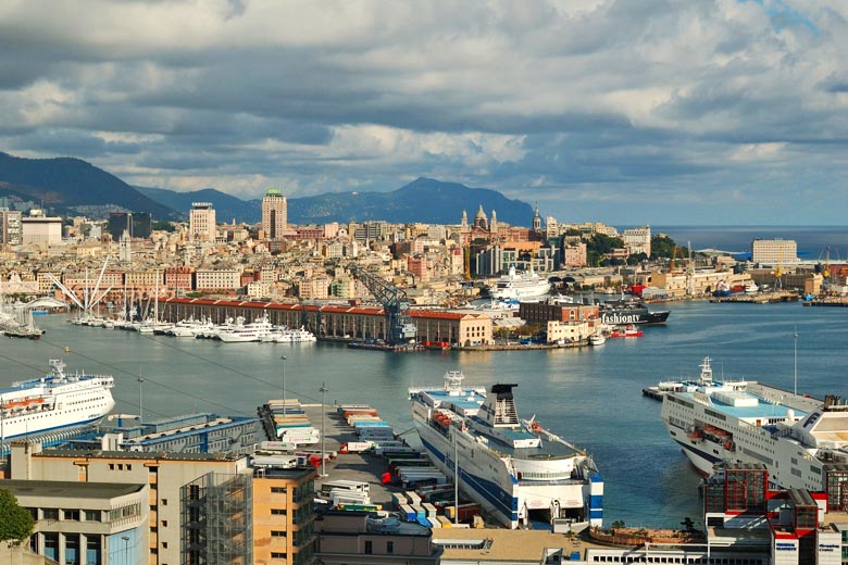 The port of Genoa, Italy